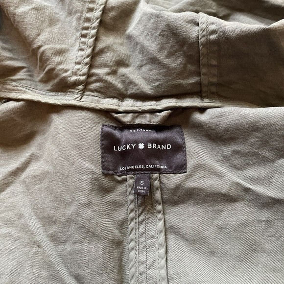 Lucky Brand Longer Length Utility Jacket Green Olive Night Full Zipper Hooded - Picture 6 of 10
